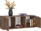 vidaXL - Tv-meubel - 88,5x27,5x30,5 - cm - bewerkt - hout - gerookt - eikenkleurig