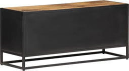 vidaXL - Tv-meubel - 90x30x40 - cm - ruw - mangohout - en - natuurlijk - riet