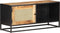 vidaXL - Tv-meubel - 90x30x40 - cm - ruw - mangohout - en - natuurlijk - riet