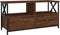 vidaXL - Tv-meubel - 90x33x45 - cm - bewerkt - hout - en - ijzer - bruin - eikenkleur