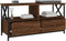 vidaXL - Tv-meubel - 90x33x45 - cm - bewerkt - hout - en - ijzer - bruin - eikenkleur