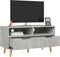 vidaXL - Tv-meubel - 90x40x48,5 - cm - bewerkt - hout - betongrijs