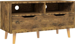 vidaXL - Tv-meubel - 90x40x48,5 - cm - bewerkt - hout - gerookt - eikenkleurig