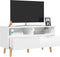 vidaXL - Tv-meubel - 90x40x48,5x - cm - bewerkt - hout - hoogglans - wit
