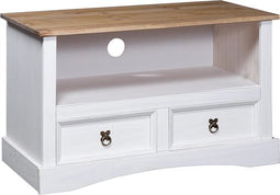 vidaXL - Tv-meubel - 91x43x56 - cm - Mexicaans - grenenhout - Corona-stijl - wit