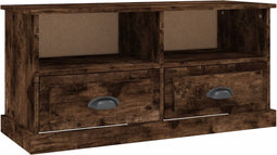 vidaXL - Tv-meubel - 93x35,5x45 - cm - bewerkt - hout - gerookt - eikenkleurig