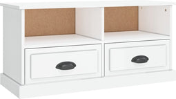 vidaXL - Tv-meubel - 93x35,5x45 - cm - bewerkt - hout - hoogglans - wit