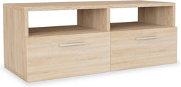 vidaXL - Tv-meubel - 95x35x36 - cm - bewerkt - hout - eikenkleurig