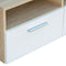 vidaXL - Tv-meubel - 95x35x36 - cm - bewerkt - hout - eikenkleurig - en - wit