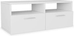 vidaXL - Tv-meubel - 95x35x36 - cm - bewerkt - hout - wit