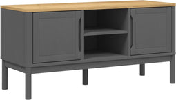 vidaXL - Tv-meubel - FLORO - 114x43x55 - cm - massief - grenenhout - grijs