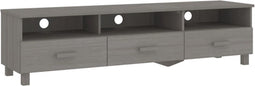 vidaXL - Tv-meubel - HAMAR - 158x40x40 - cm - massief - grenenhout - lichtgrijs