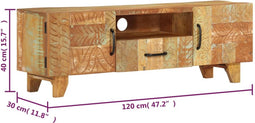vidaXL - Tv-meubel - handgesneden - 120x30x40 - cm - massief - gerecycled - hout