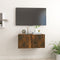 vidaXL - Tv-meubel - hangend - 60x30x30 - cm - bewerkt - hout - gerookt - eikenkleurig