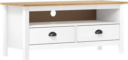 vidaXL - Tv-meubel - Hill - 110x40x47 - cm - massief - grenenhout - wit