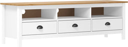 vidaXL - Tv-meubel - Hill - Range - 158x40x47 - cm - massief - grenenhout - wit