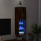 vidaXL - Tv-meubel - LED-verlichting - 30,5x30x102 - cm - gerookt - eikenkleurig