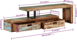vidaXL - Tv-meubel - massief - gerecycled - hout