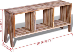 vidaXL - Tv-meubel - met - 3 - compartimenten - stapelbaar - gerecycled - teak