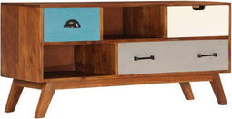 vidaXL - Tv-meubel - met - 3 - lades - 110x35x50 - cm - massief - acaciahout