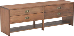 vidaXL - Tv-meubel - met - 4 - lades - 120x30x40 - cm - massief - vurenhout
