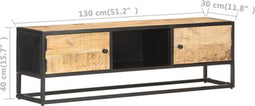 vidaXL - Tv-meubel - met - bewerkte - deur - 130x30x40 - cm - ruw - mangohout