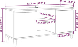 vidaXL - Tv-meubel - met - houten - poten - 103,5x35x50 - cm - gerookt - eikenkleurig
