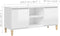 vidaXL - Tv-meubel - met - houten - poten - 103,5x35x50 - cm - hoogglans - wit