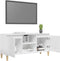 vidaXL - Tv-meubel - met - houten - poten - 103,5x35x50 - cm - hoogglans - wit