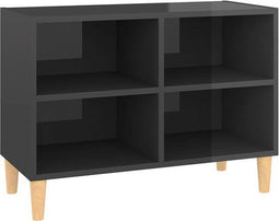 vidaXL - Tv-meubel - met - houten - poten - 69,5x30x50 - cm - hoogglans - grijs