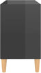 vidaXL - Tv-meubel - met - houten - poten - 69,5x30x50 - cm - hoogglans - grijs