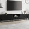 vidaXL - Tv-meubel - met - lade - 200x25x44 - cm - bewerkt - hout - zwart