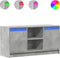vidaXL - Tv-meubel - met - LED - 100x34x50 - cm - bewerkt - hout - betongrijs
