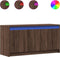 vidaXL - Tv-meubel - met - LED - 100x34x50 - cm - bewerkt - hout - bruin - eikenkleurig