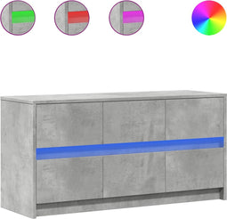 vidaXL - Tv-meubel - met - LED - 100x34x50 - cm - bewerkt - hout - betongrijs