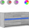 vidaXL - Tv-meubel - met - LED - 100x34x50 - cm - bewerkt - hout - grijs - sonoma - eiken