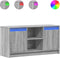 vidaXL - Tv-meubel - met - LED - 100x34x50 - cm - bewerkt - hout - grijs - sonoma - eiken