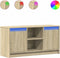 vidaXL - Tv-meubel - met - LED - 100x34x50 - cm - bewerkt - hout - sonoma - eikenkleurig