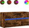 vidaXL - Tv-meubel - met - LED - 100x34x50 - cm - bewerkt - hout - gerookt - eikenkleur