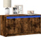 vidaXL - Tv-meubel - met - LED - 100x34x50 - cm - bewerkt - hout - gerookt - eikenkleur