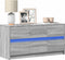 vidaXL - Tv-meubel - met - LED - 100x34x50 - cm - bewerkt - hout - grijs - sonoma - eiken
