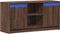 vidaXL - Tv-meubel - met - LED - 100x34x50 - cm - bewerkt - hout - bruin - eikenkleurig