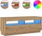 vidaXL - Tv-meubel - met - LED - 100x35x40 - cm - bewerkt - hout - artisanaal - eiken