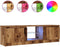 vidaXL - Tv-meubel - met - LED - 120x30x36 - cm - bewerkt - hout - oud - hout