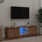 vidaXL - Tv-meubel - met - LED - 120x30x36 - cm - bewerkt - hout - artisanaal - eiken