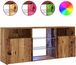 vidaXL - Tv-meubel - met - LED - 120x30x50 - cm - bewerkt - hout - oud - hout