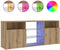 vidaXL - Tv-meubel - met - LED - 120x30x50 - cm - bewerkt - hout - artisanaal - eiken