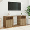 vidaXL - Tv-meubel - met - LED - 120x30x50 - cm - bewerkt - hout - artisanaal - eiken
