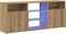 vidaXL - Tv-meubel - met - LED - 120x30x50 - cm - bewerkt - hout - artisanaal - eiken