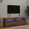 vidaXL - Tv-meubel - met - LED - 120x35x40 - cm - bewerkt - hout - artisanaal - eiken